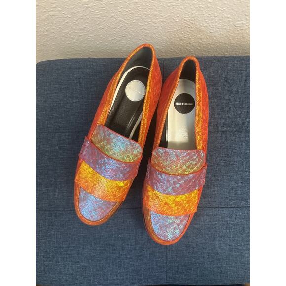 House of Holland Iridescent Rainbow Platform Loafers Women’s Size 6.5 / 37 - Picture 2 of 9